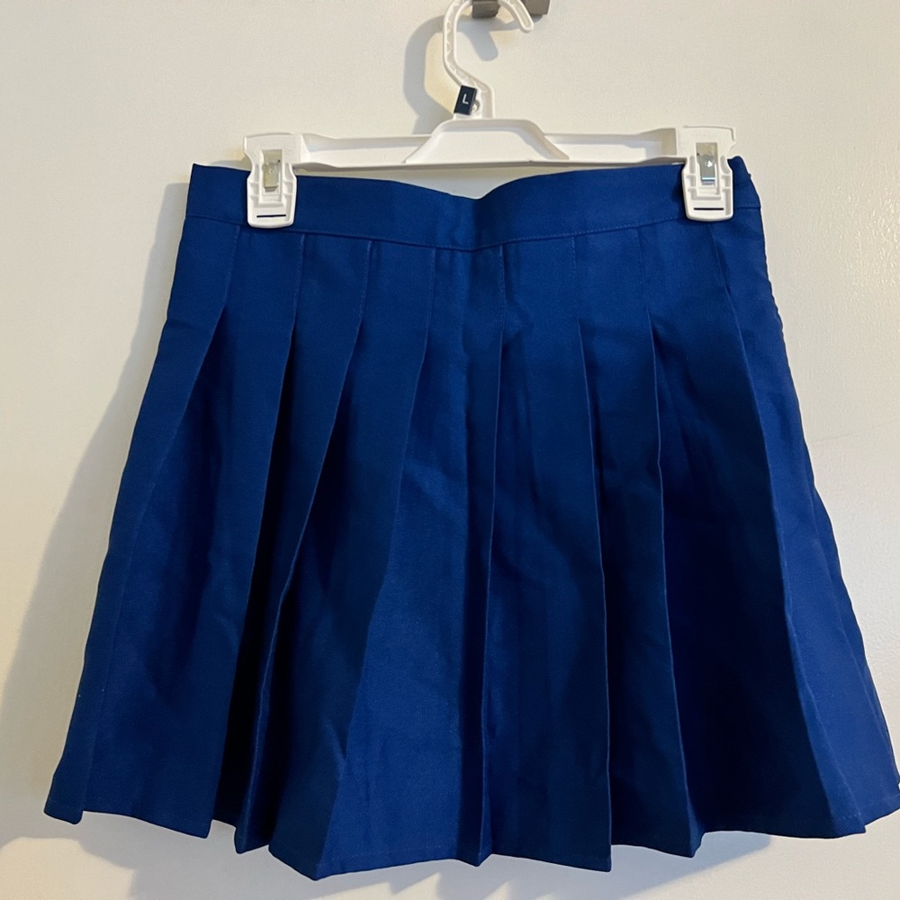 Blue school girl mini skirt